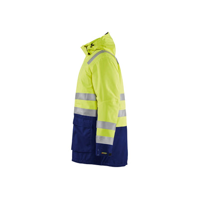 Blaklader 44951987 Hi-Vis Parka Jacket Yellow/Navy Blue Left #colour_yellow-navy-blue