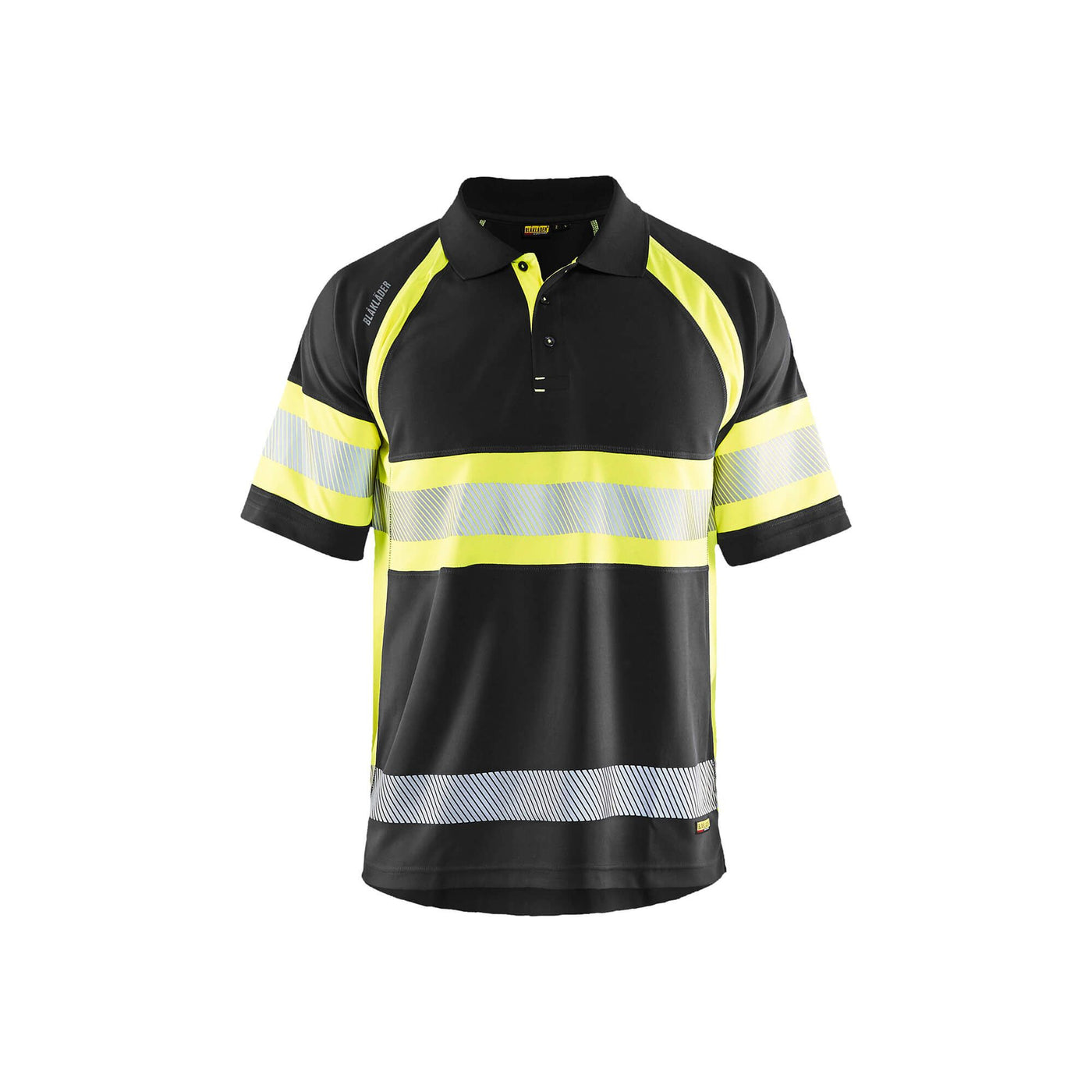 Blaklader 33381051 Hi-Vis Polo Shirt Black/Hi-Vis Yellow Main #colour_black-hi-vis-yellow