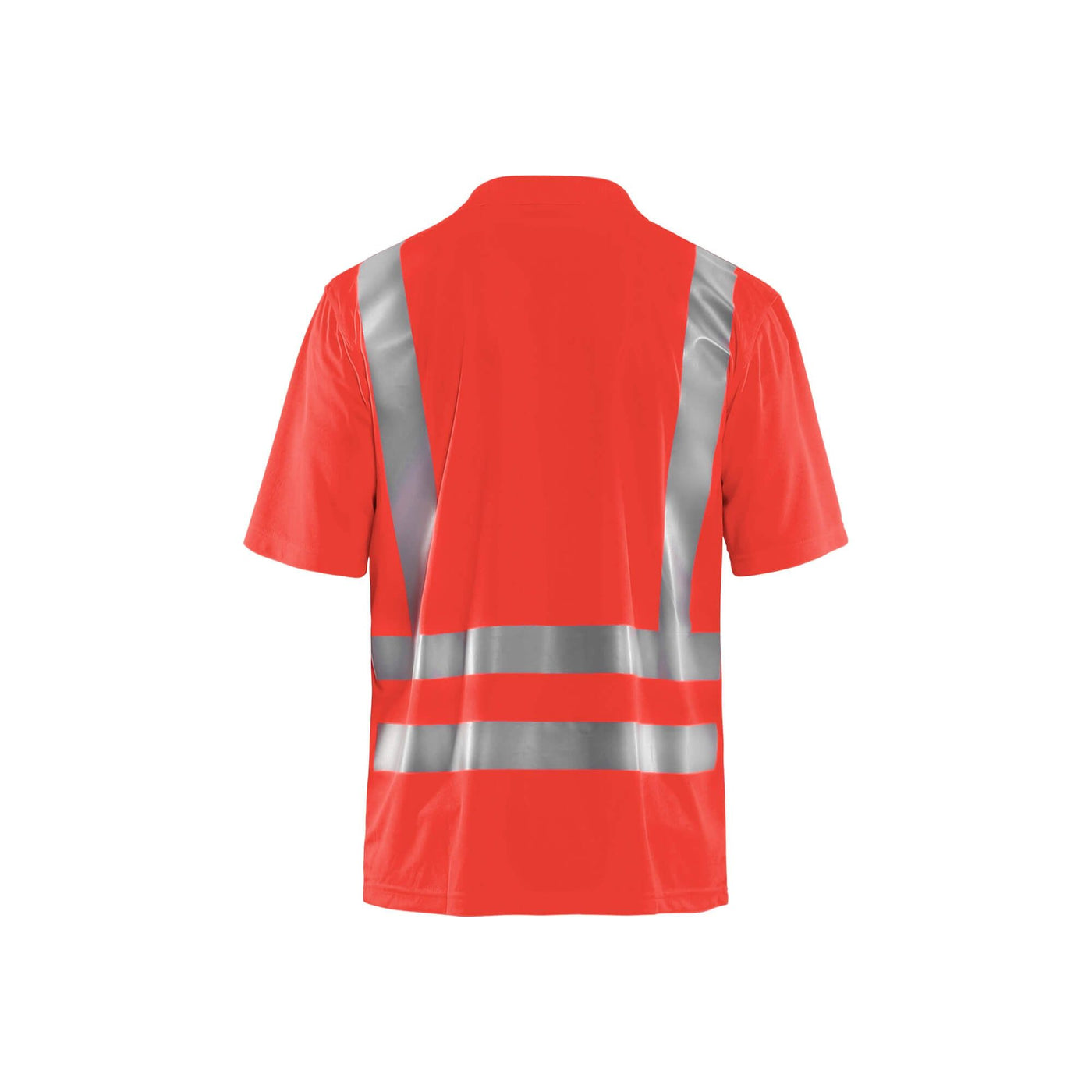 Blaklader 33911011 Hi-Vis Polo Shirt Hi-Vis Red Rear #colour_hi-vis-red