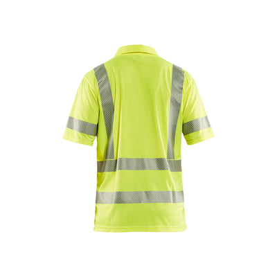 Blaklader 34281013 Hi-Vis Polo Shirt Anti-Odour UV Protection Hi-Vis Yellow Rear #colour_yellow