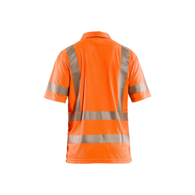 Blaklader 34281013 Hi-Vis Polo Shirt Anti-Odour UV Protection Orange Rear #colour_orange