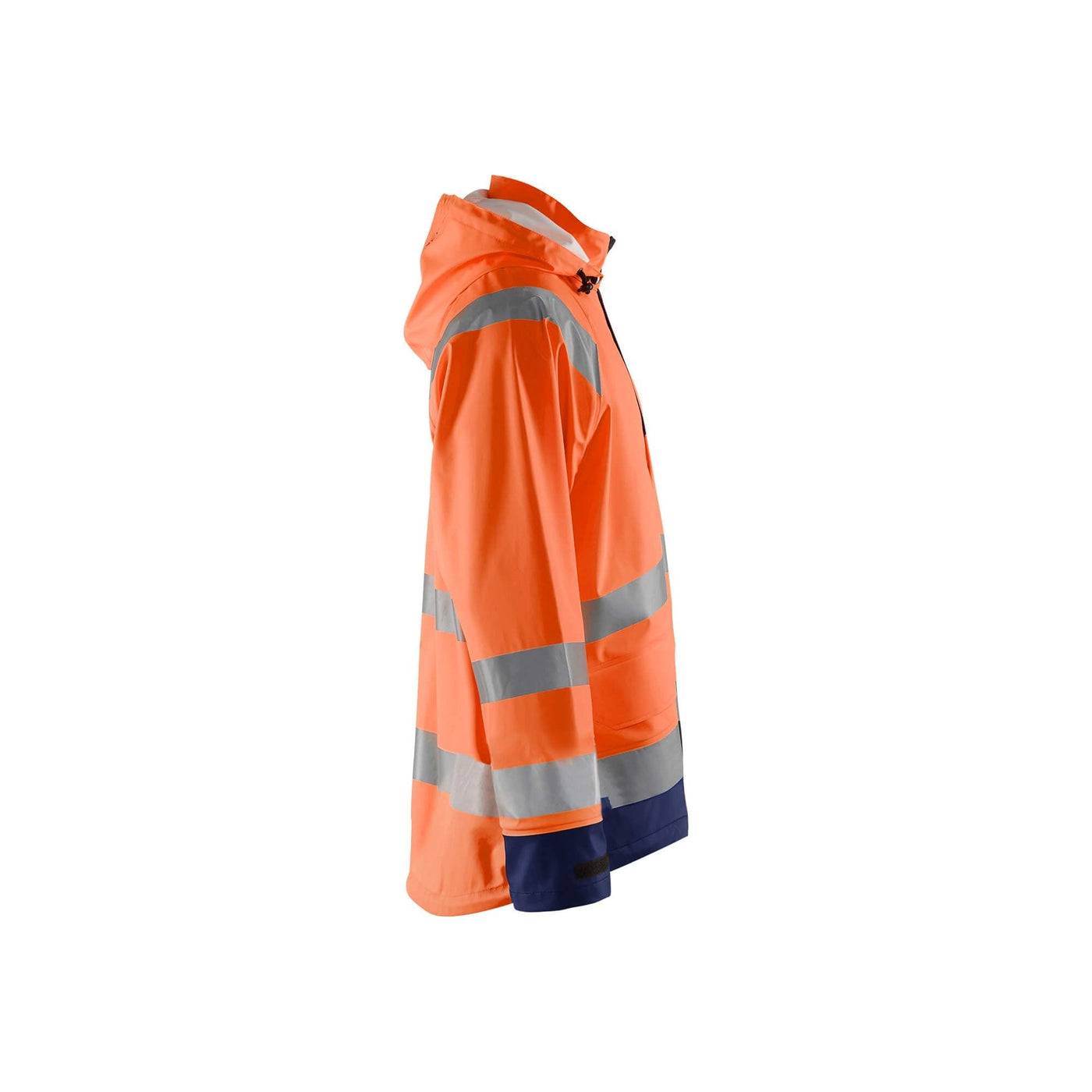 Blaklader 43232000 Hi-Vis Rain Jacket Orange/Navy Blue Right #colour_orange-navy-blue