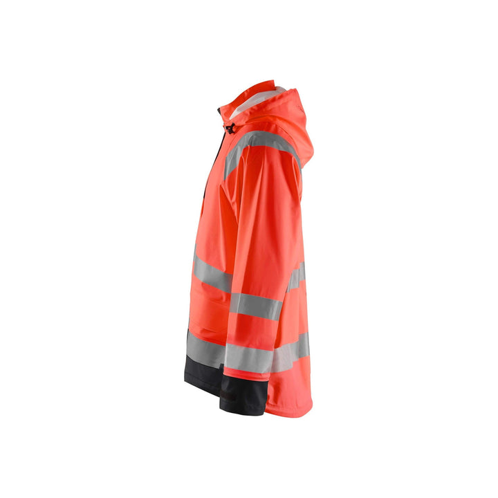 Blaklader 43232000 Hi-Vis Rain Jacket Red/Black Left #colour_red-black