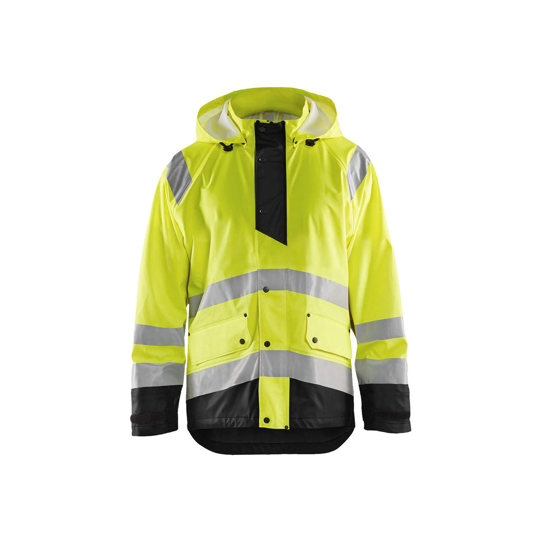 Blaklader 43232000 Hi-Vis Rain Jacket Yellow/Black Main #colour_yellow-black