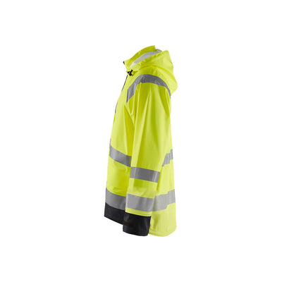 Blaklader 43232000 Hi-Vis Rain Jacket Yellow/Black Left #colour_yellow-black