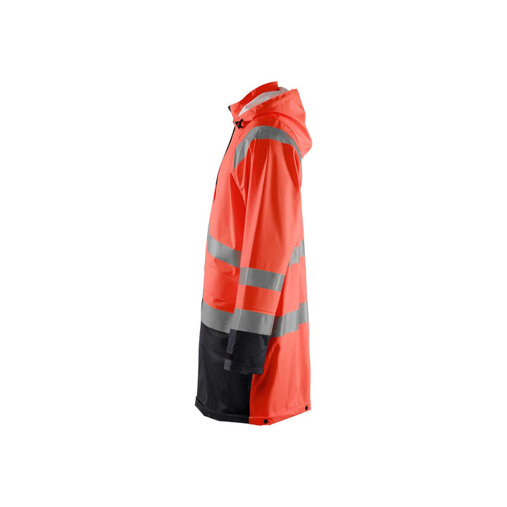 Blaklader 43242000 Hi-Vis Rain Jacket Red/Black Left #colour_red-black