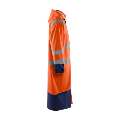 Blaklader 43252000 Hi-Vis Rain Jacket Orange/Navy Blue Right #colour_orange-navy-blue