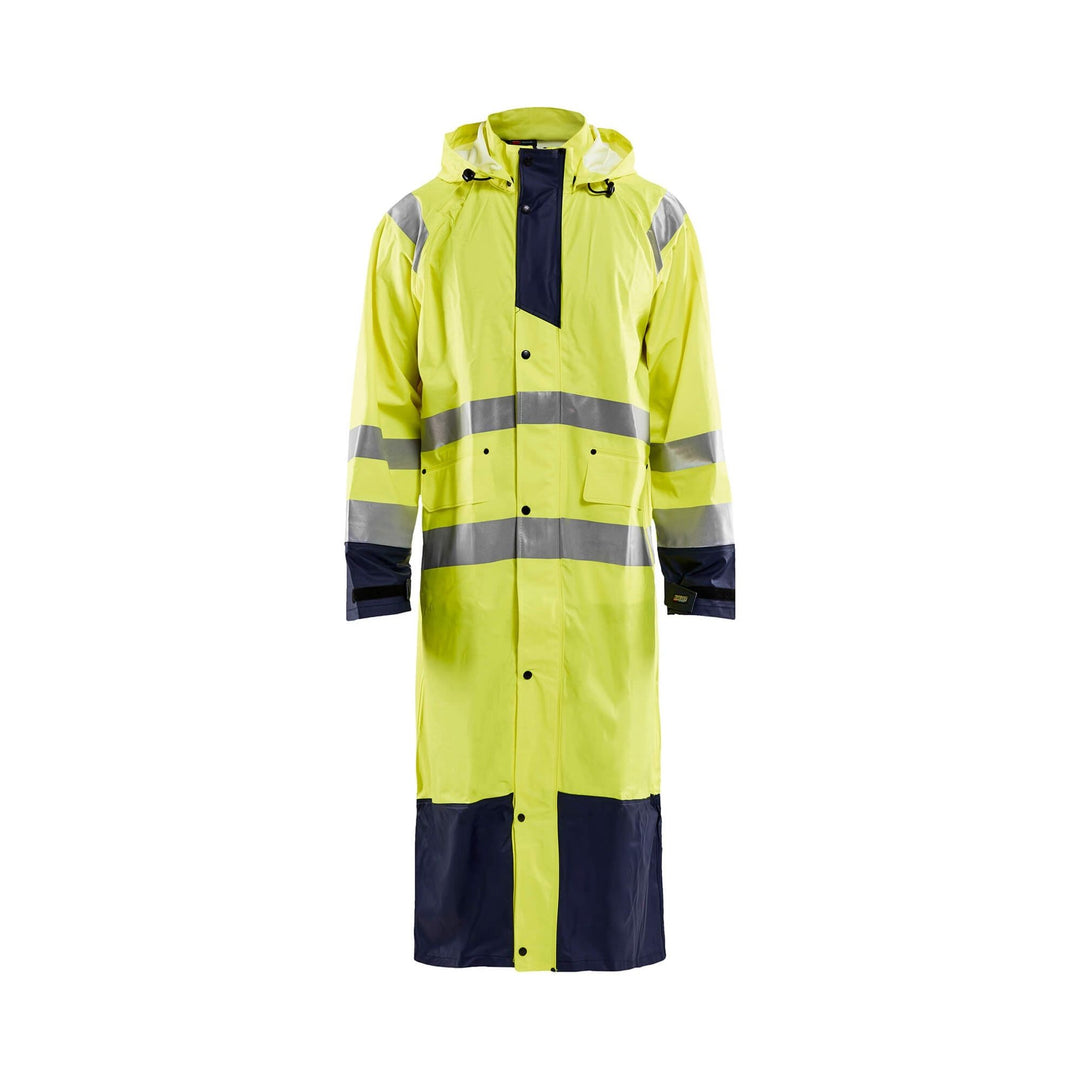 Blaklader 43252000 Hi-Vis Rain Jacket Yellow/Navy Blue Main #colour_yellow-navy-blue