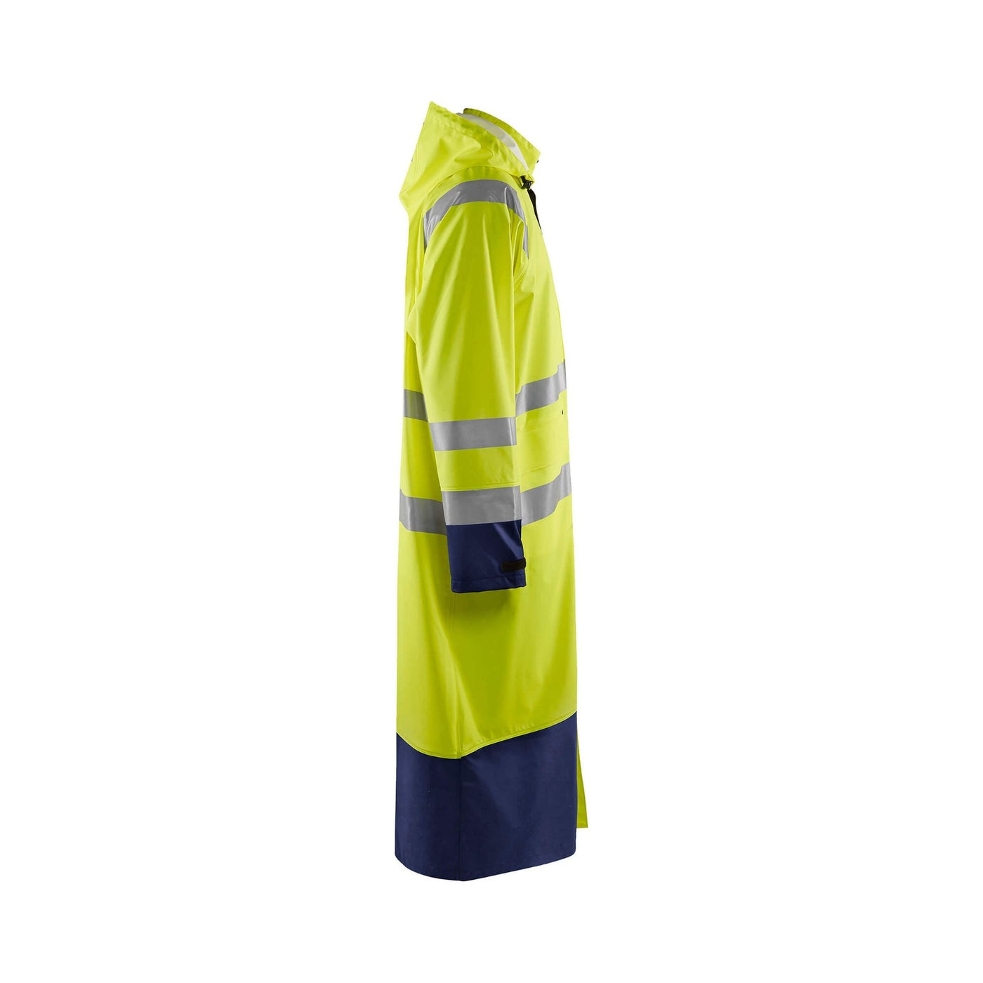 Blaklader 43252000 Hi-Vis Rain Jacket Yellow/Navy Blue Right #colour_yellow-navy-blue