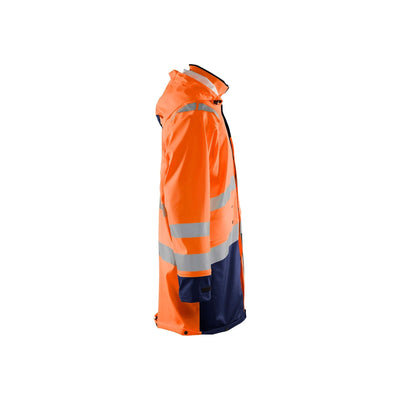Blaklader 43262005 Hi-Vis Rain Jacket Orange/Navy Blue Right #colour_orange-navy-blue