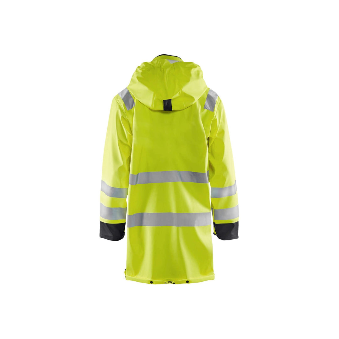 Blaklader 43262005 Hi-Vis Rain Jacket Yellow/Black Rear #colour_yellow-black