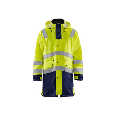 Blaklader 43262005 Hi-Vis Rain Jacket Yellow/Navy Blue Main #colour_yellow-navy-blue