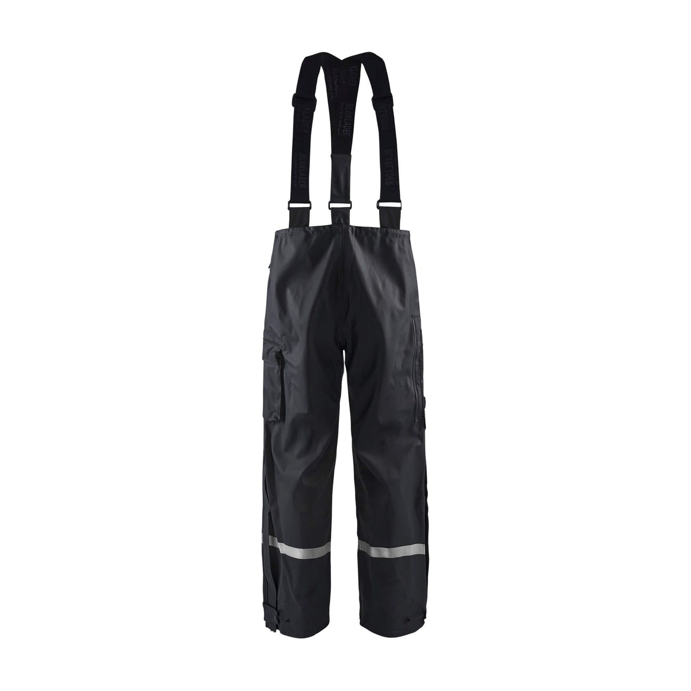 Blaklader 13022003 Hi-Vis Rain Trousers Black Rear #colour_black