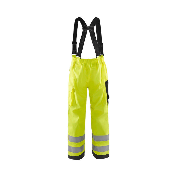 Blaklader 13022003 Hi-Vis Rain Trousers Hi-Vis Yellow Rear #colour_yellow