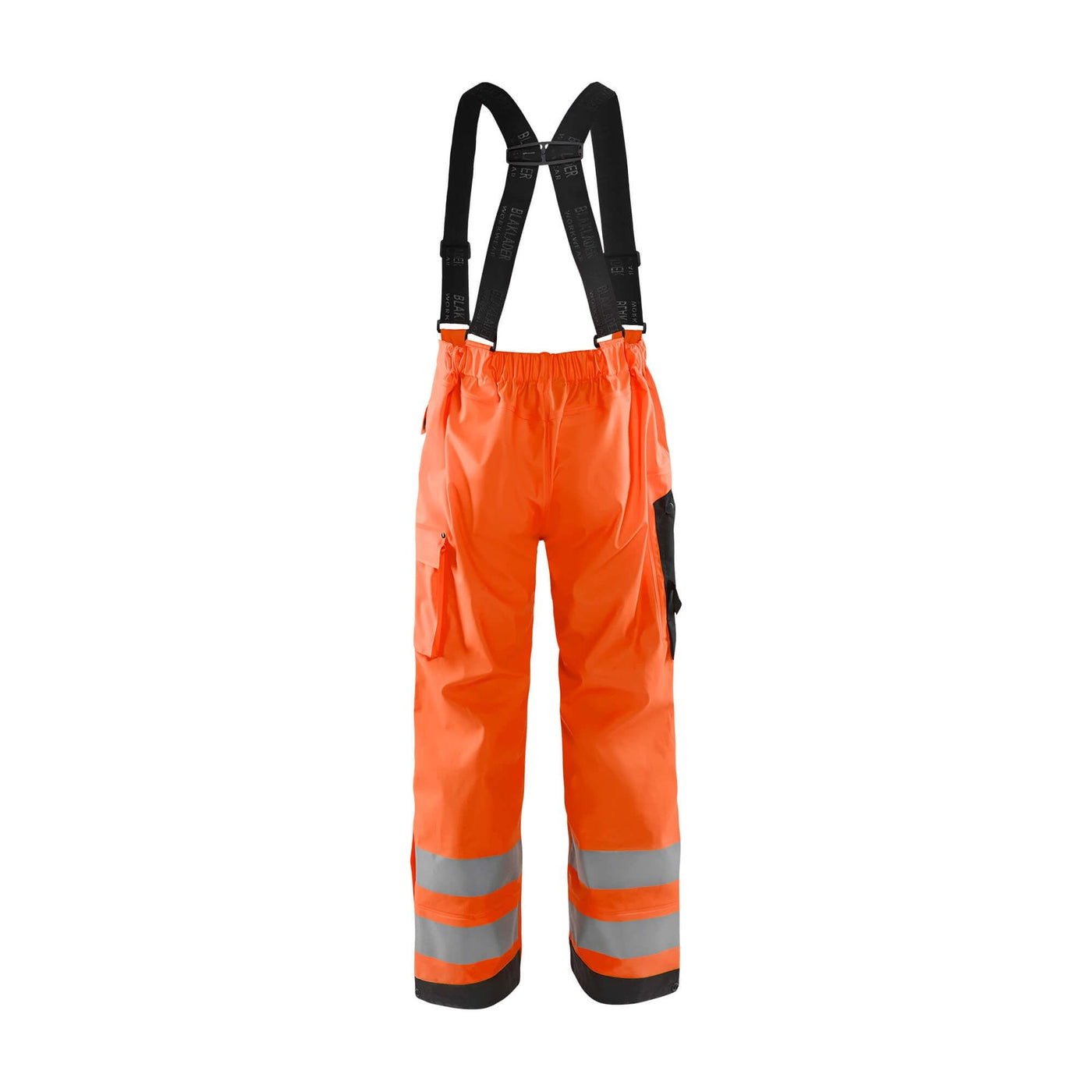 Blaklader 13022003 Hi-Vis Rain Trousers Orange Rear #colour_orange