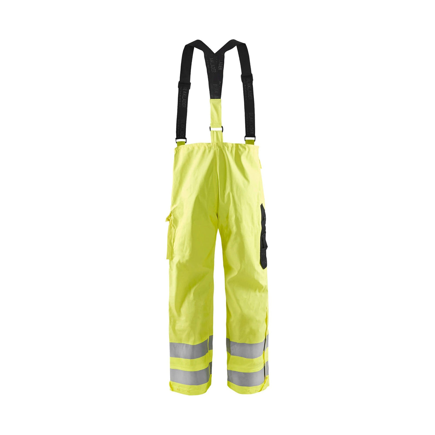 Blaklader 13062005 Hi-Vis Rain Trousers Hi-Vis Yellow Rear #colour_yellow
