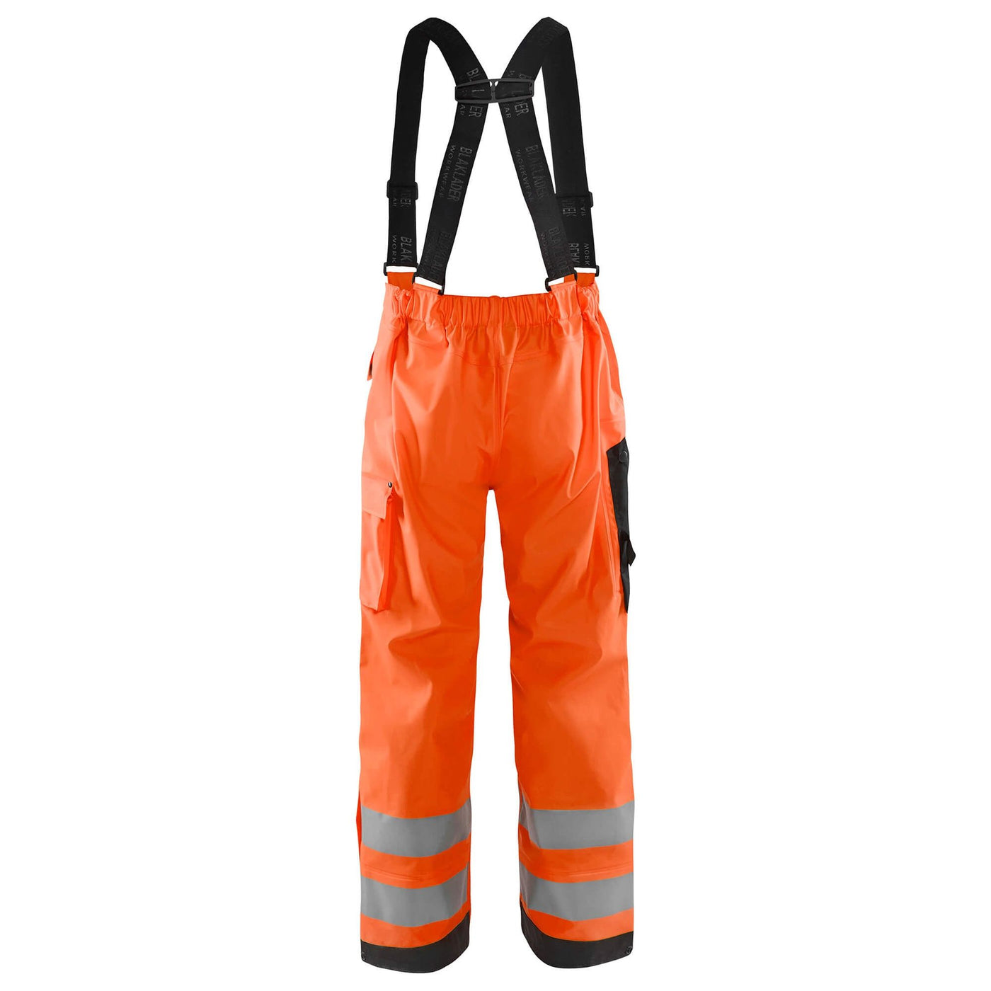 Blaklader 13062005 Hi-Vis Rain Trousers Orange Rear #colour_orange