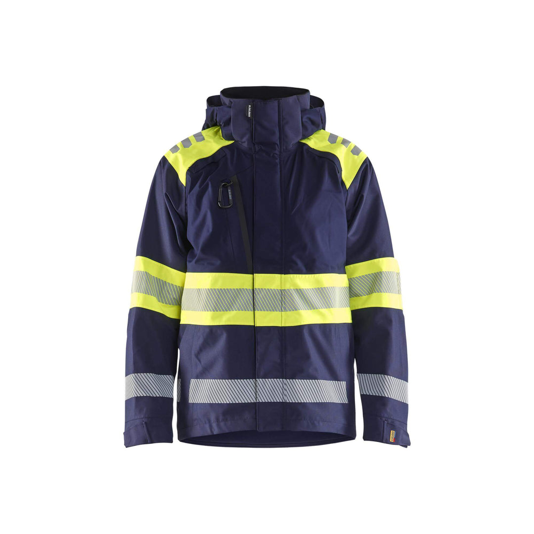 Blaklader 44201977 Hi-Vis Shell Jacket Navy Blue/Hi-Vis Yellow Main #colour_navy-blue-hi-vis-yellow