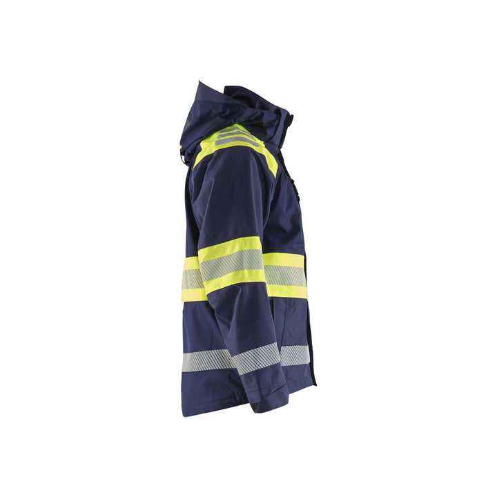 Blaklader 44201977 Hi-Vis Shell Jacket Navy Blue/Hi-Vis Yellow Right #colour_navy-blue-hi-vis-yellow