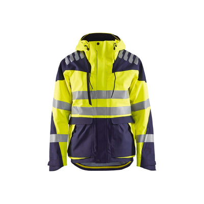 Blaklader 44901924 Hi-Vis Shell Jacket Yellow/Navy Blue Main #colour_yellow-navy-blue