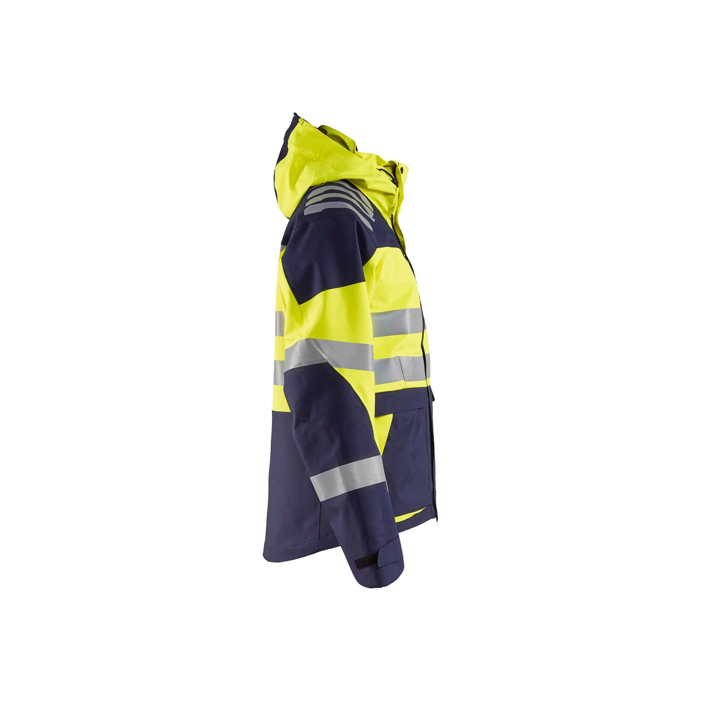 Blaklader 44901924 Hi-Vis Shell Jacket Yellow/Navy Blue Right #colour_yellow-navy-blue