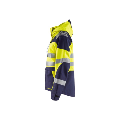Blaklader 44901924 Hi-Vis Shell Jacket Yellow/Navy Blue Left #colour_yellow-navy-blue