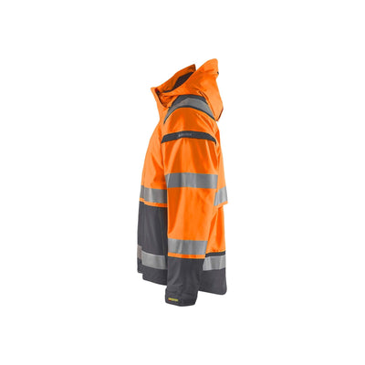 Blaklader 49871987 Hi-Vis Shell Jacket Hi-Vis Orange/Mid Grey Left #colour_hi-vis-orange-mid-grey