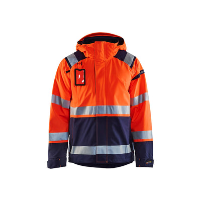 Blaklader 49871987 Hi-Vis Shell Jacket Orange/Navy Blue Main #colour_orange-navy-blue