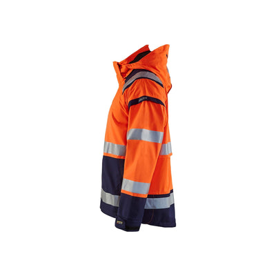 Blaklader 49871987 Hi-Vis Shell Jacket Orange/Navy Blue Left #colour_orange-navy-blue
