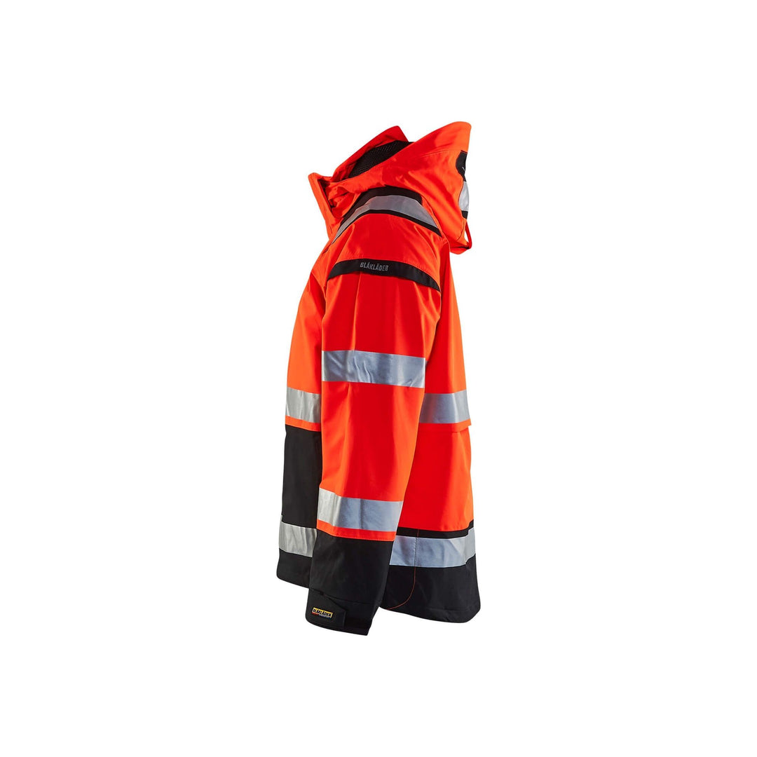 Blaklader 49871987 Hi-Vis Shell Jacket Red/Black Left #colour_red-black