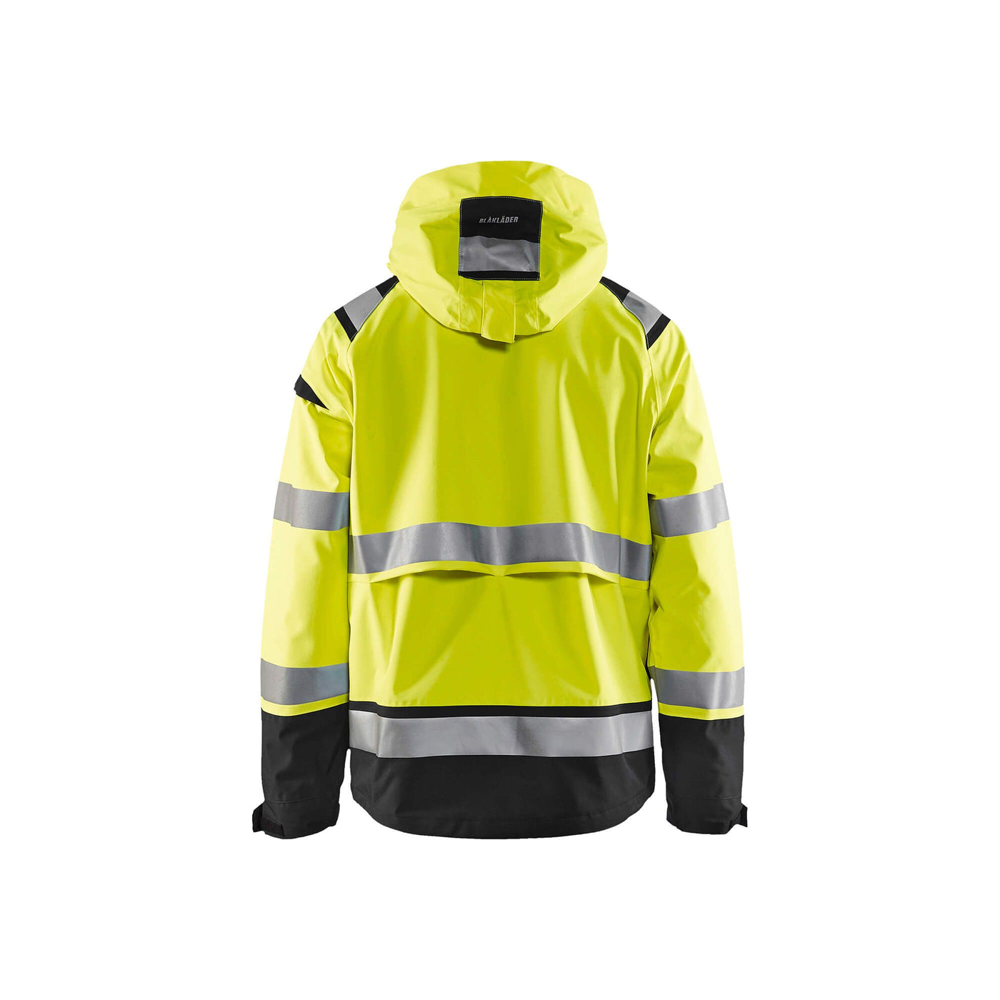 Blaklader 49871987 Hi-Vis Shell Jacket Yellow/Black Rear #colour_yellow-black