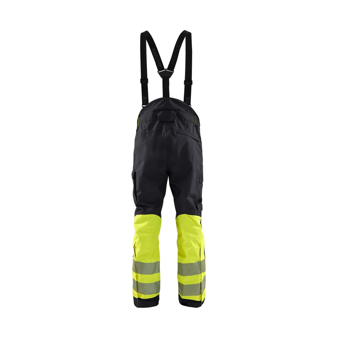 Blaklader 18771977 Hi-Vis Shell Trousers Black/Hi-Vis Yellow Rear #colour_black-hi-vis-yellow