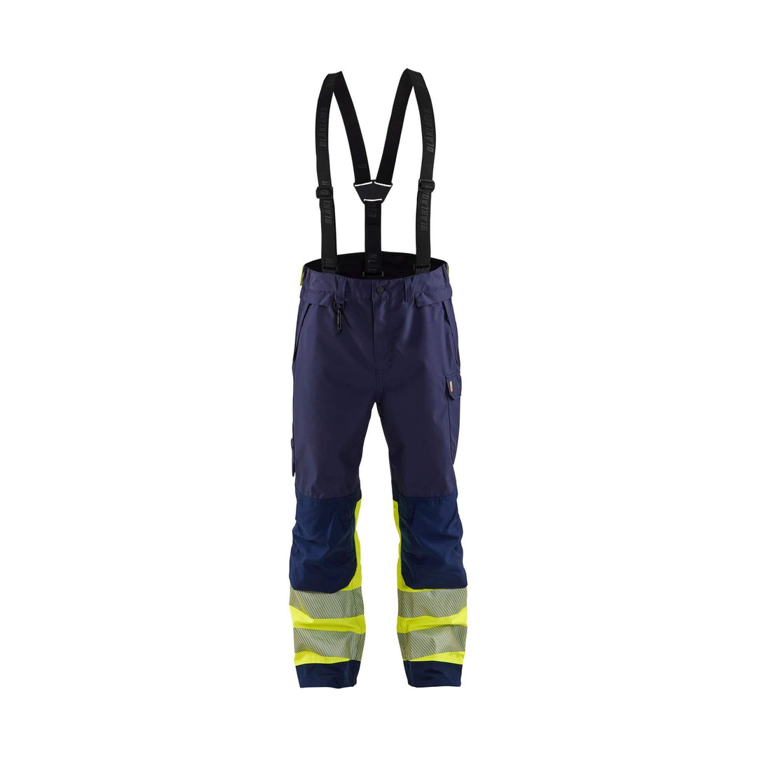 Blaklader 18771977 Hi-Vis Shell Trousers Navy Blue/Hi-Vis Yellow Main #colour_navy-blue-hi-vis-yellow