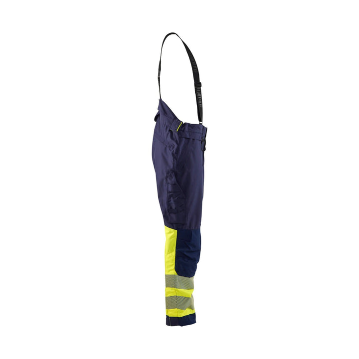 Blaklader 18771977 Hi-Vis Shell Trousers Navy Blue/Hi-Vis Yellow Right #colour_navy-blue-hi-vis-yellow