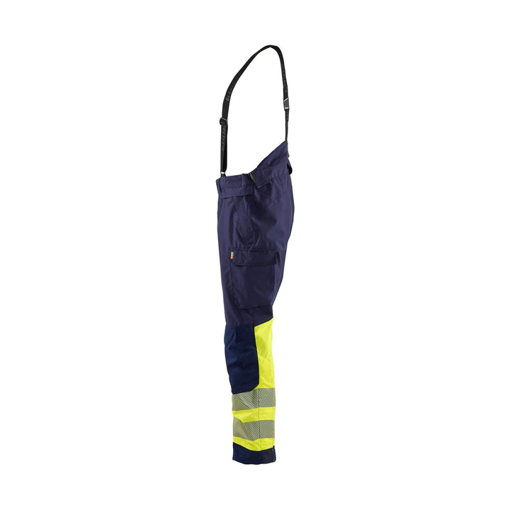 Blaklader 18771977 Hi-Vis Shell Trousers Navy Blue/Hi-Vis Yellow Left #colour_navy-blue-hi-vis-yellow