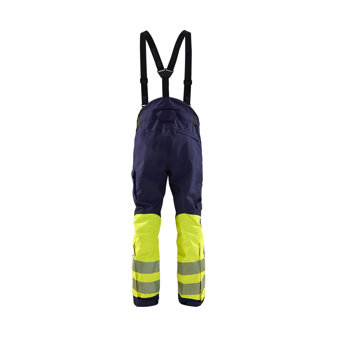 Blaklader 18771977 Hi-Vis Shell Trousers Navy Blue/Hi-Vis Yellow Rear #colour_navy-blue-hi-vis-yellow