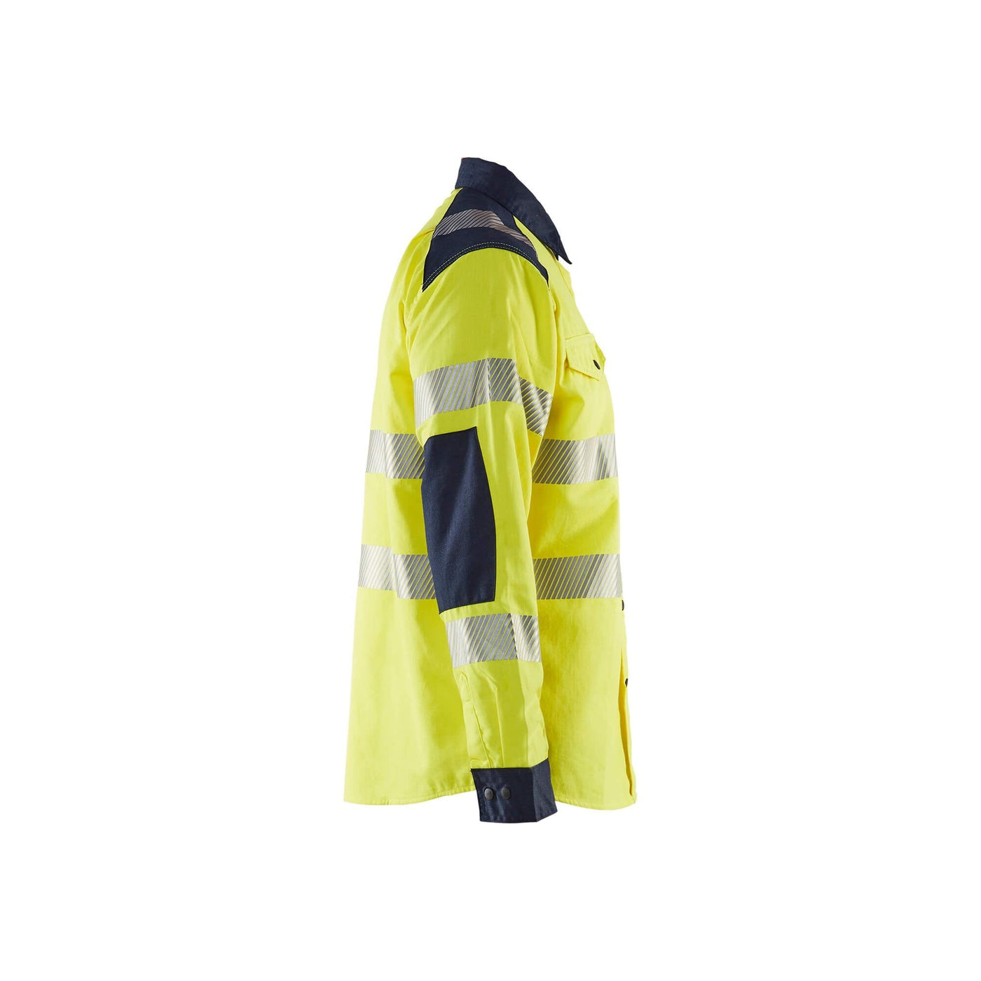Blaklader 32391517 Hi-Vis Shirt Flame-Retardant Multinorm Yellow/Navy Blue Right #colour_yellow-navy-blue