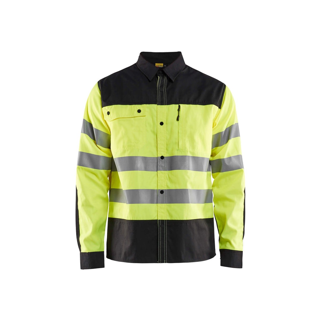 Blaklader 32551817 Hi-Vis Shirt Reflective Yellow/Black Main #colour_yellow-black