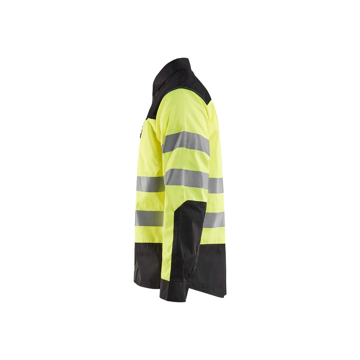 Blaklader 32551817 Hi-Vis Shirt Reflective Yellow/Black Left #colour_yellow-black