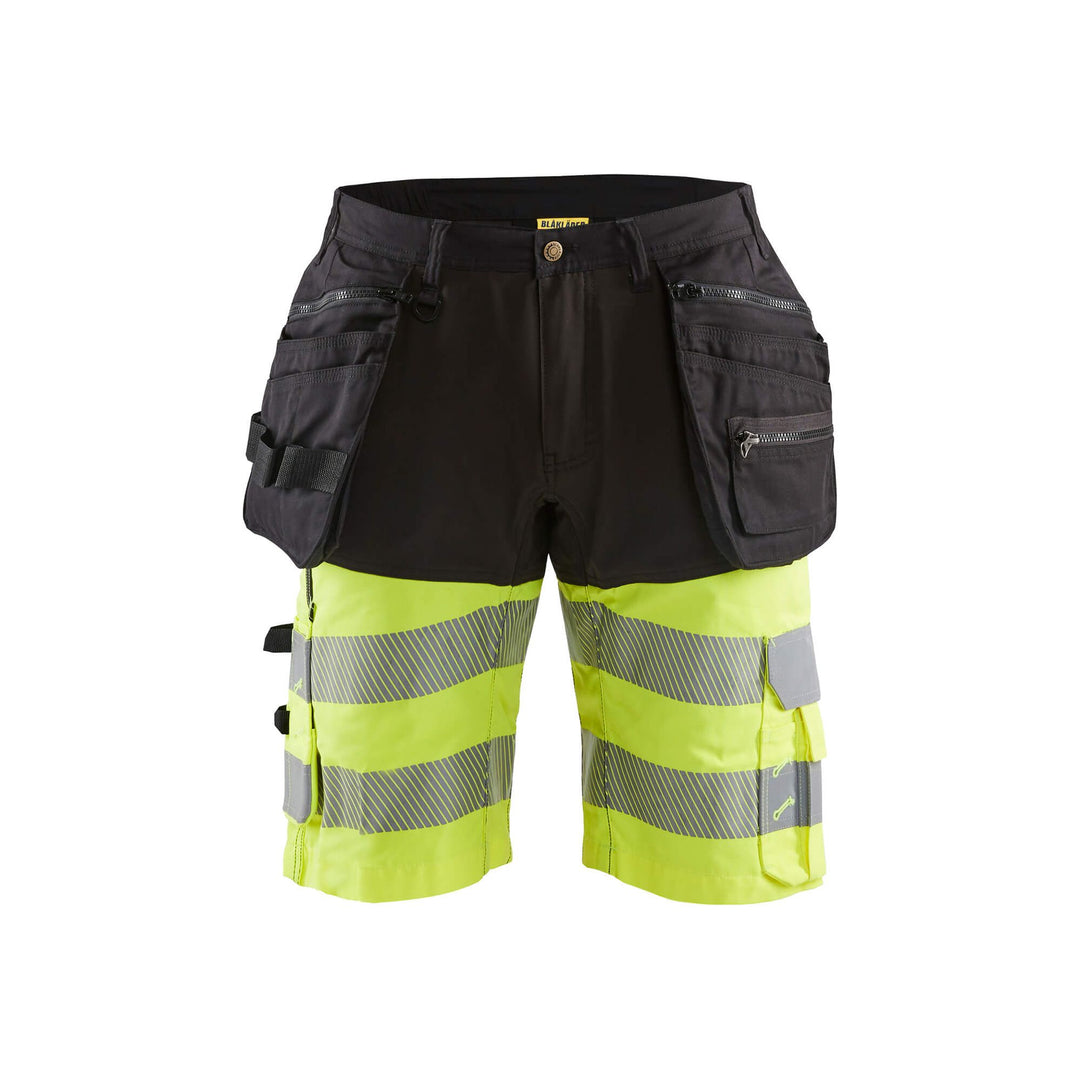 Blaklader 15961811 Hi-Vis Shorts 4-Way-Stretch Black/Hi-Vis Yellow Main #colour_black-yellow