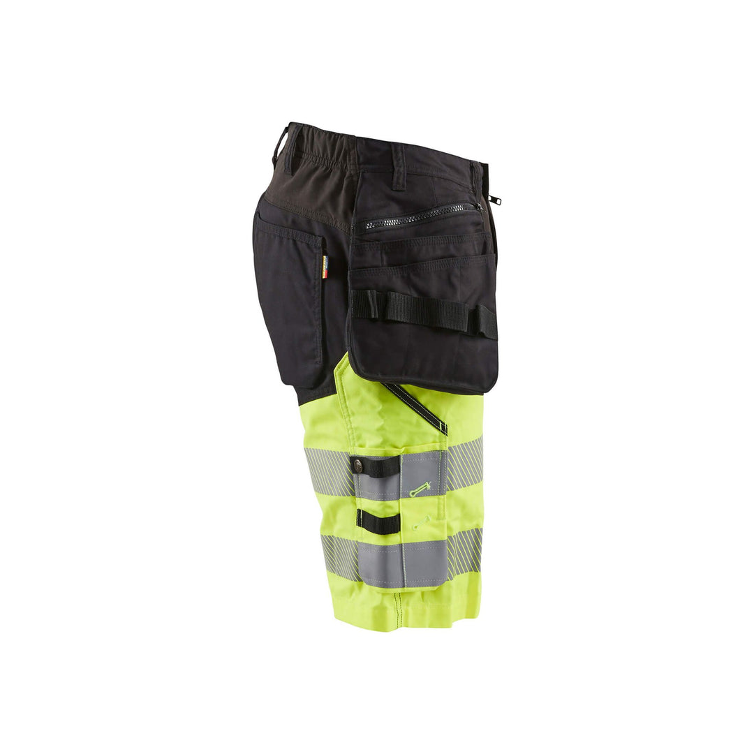 Blaklader 15961811 Hi-Vis Shorts 4-Way-Stretch Black/Hi-Vis Yellow Right #colour_black-yellow