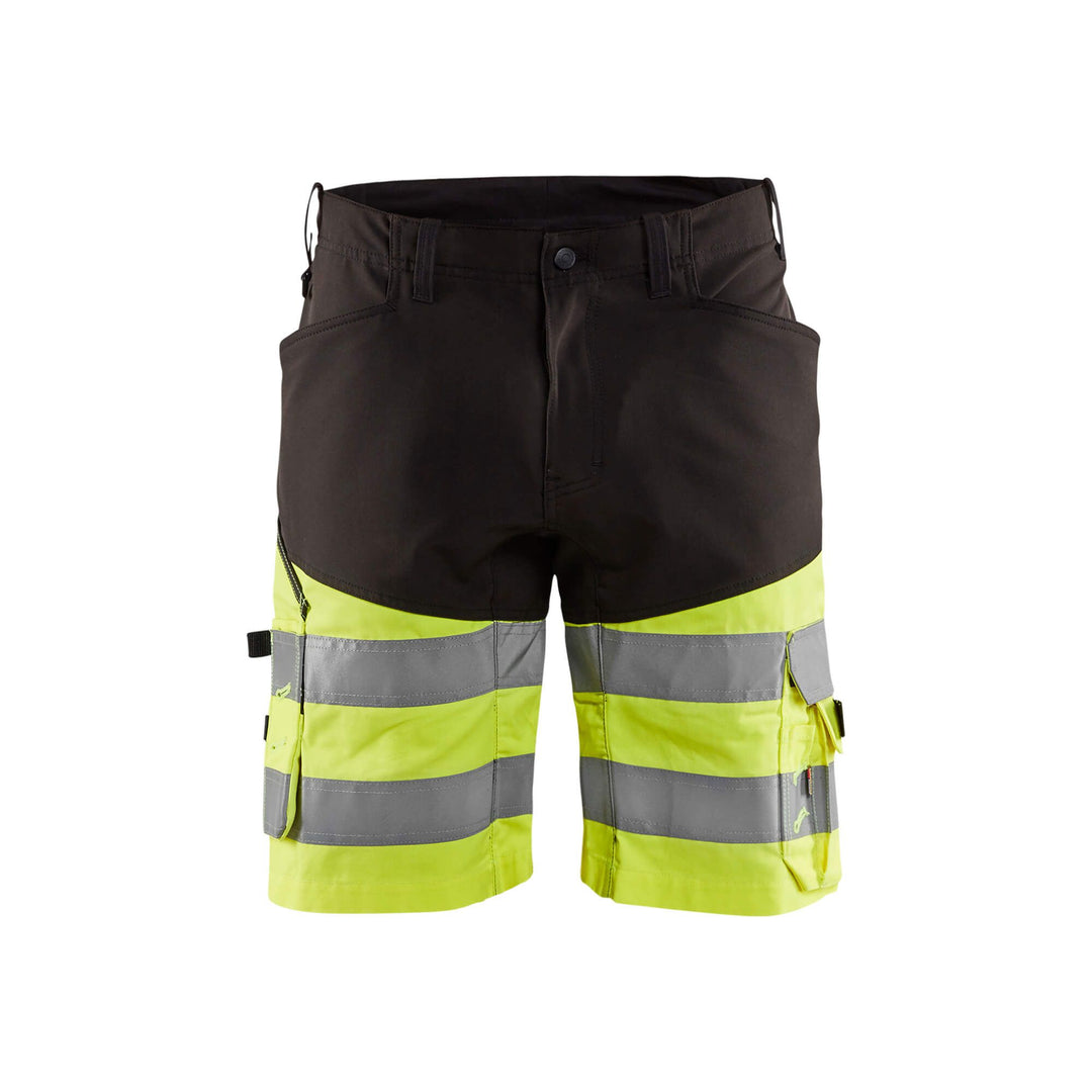 Blaklader 15411811 Hi-Vis Shorts Stretch Black/Hi-Vis Yellow Main #colour_black-yellow