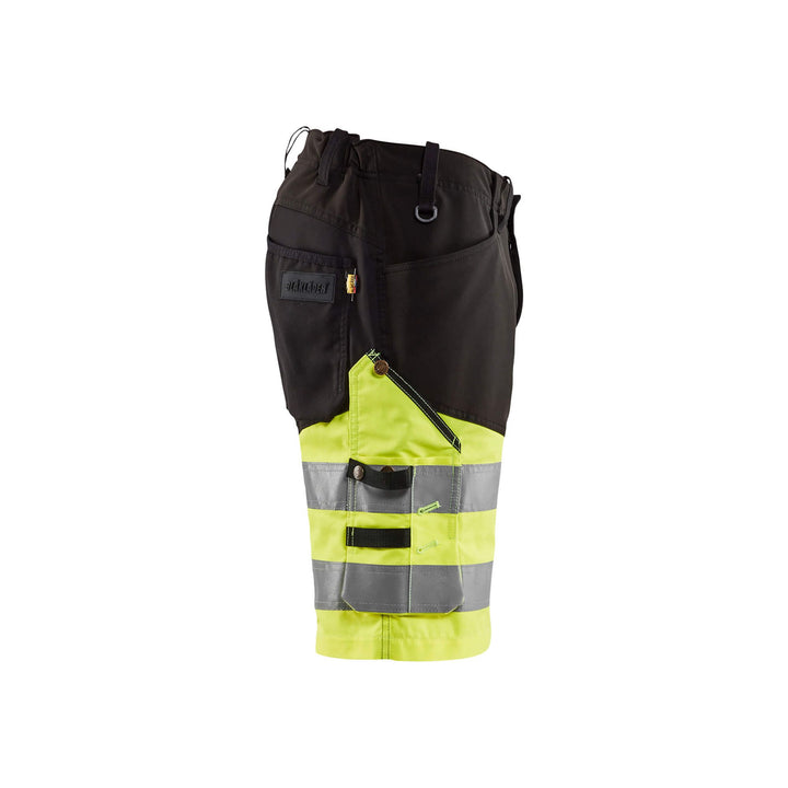 Blaklader 15411811 Hi-Vis Shorts Stretch Black/Hi-Vis Yellow Right #colour_black-yellow