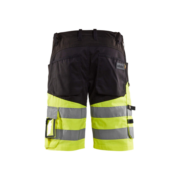 Blaklader 15411811 Hi-Vis Shorts Stretch Black/Hi-Vis Yellow Rear #colour_black-yellow