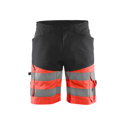 Blaklader 15411811 Hi-Vis Shorts Stretch Black/Red Main #colour_black-red