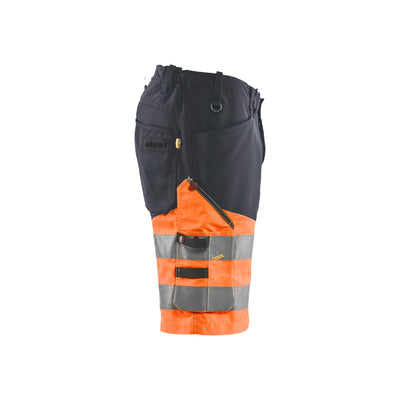 Blaklader 15411811 Hi-Vis Shorts Stretch Mid Grey/ Hi-Vis Orange Right #colour_mid-grey--hi-vis-orange