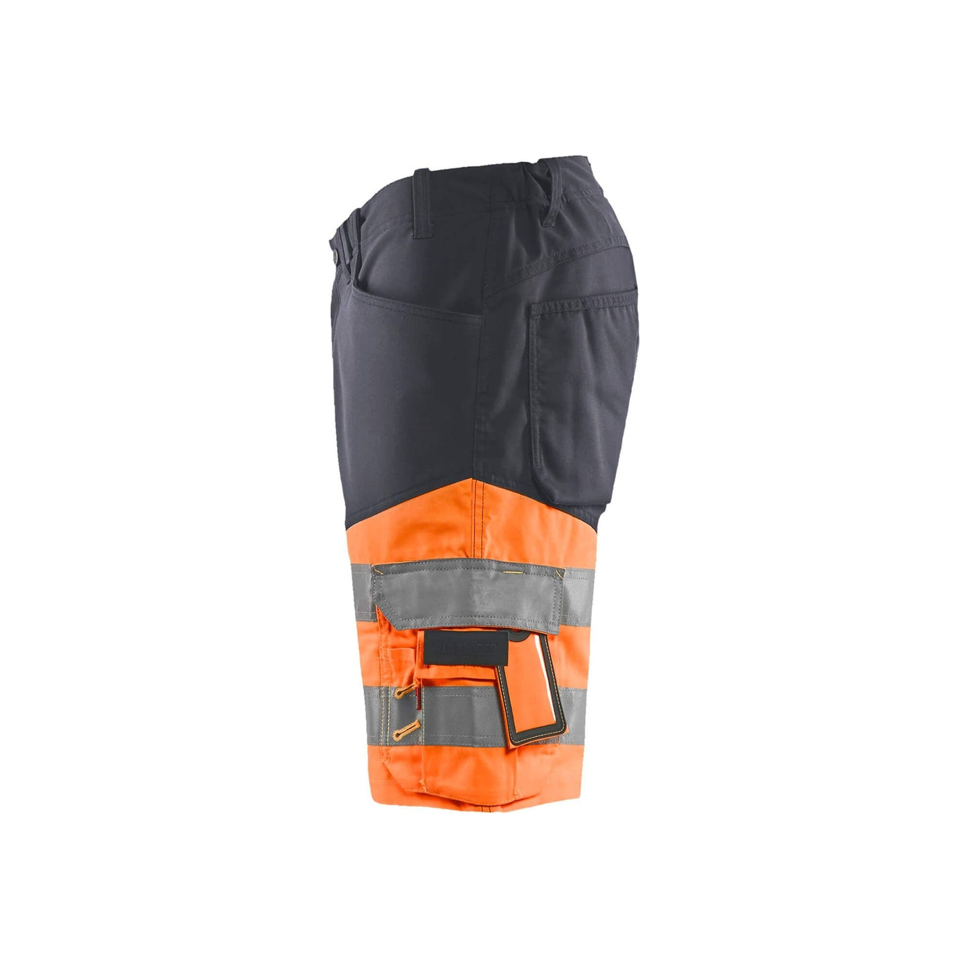Blaklader 15411811 Hi-Vis Shorts Stretch Mid Grey/ Hi-Vis Orange Left #colour_mid-grey--hi-vis-orange
