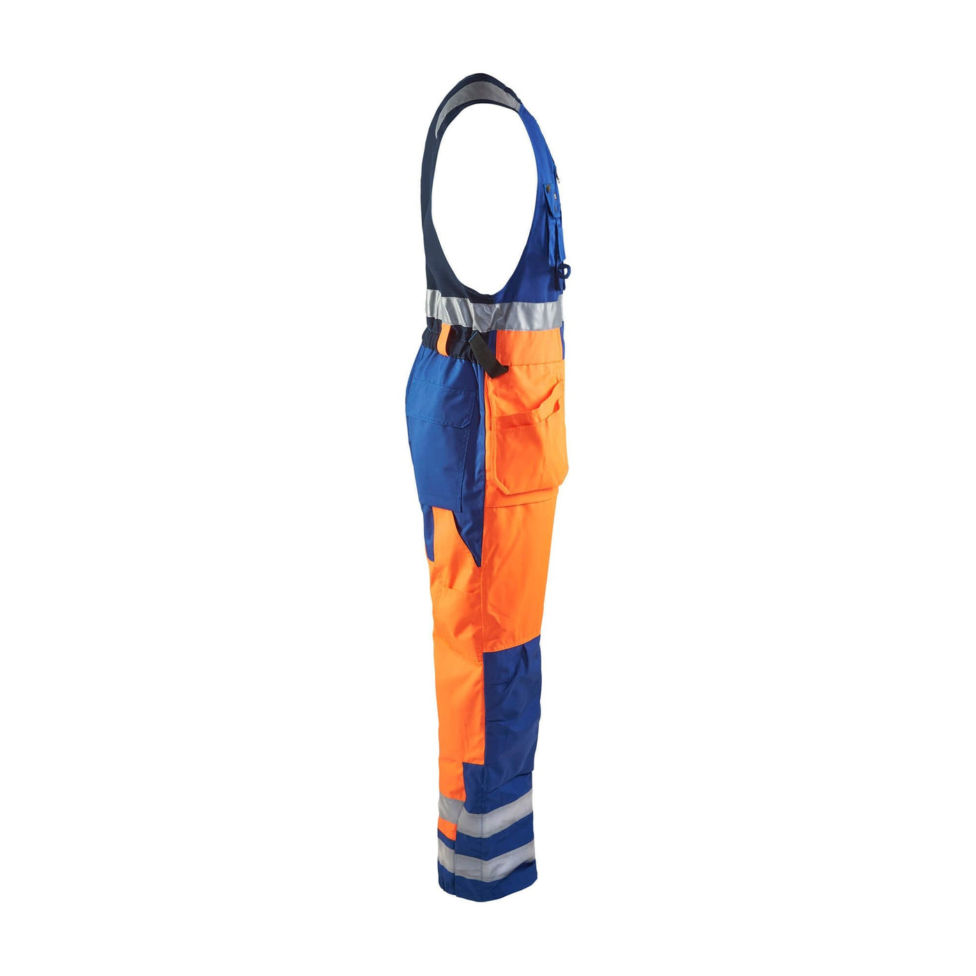 Blaklader 85041977 Hi-Vis Sleeveless Winter Overalls Orange/Cornflower Blue Right #colour_orange-cornflower-blue