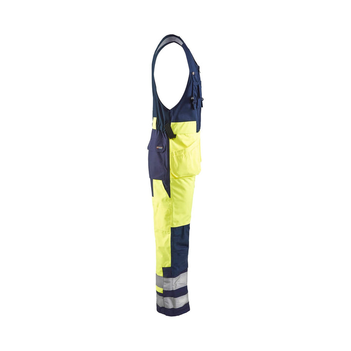 Blaklader 85041977 Hi-Vis Sleeveless Winter Overalls Yellow/Navy Blue Right #colour_yellow-navy-blue