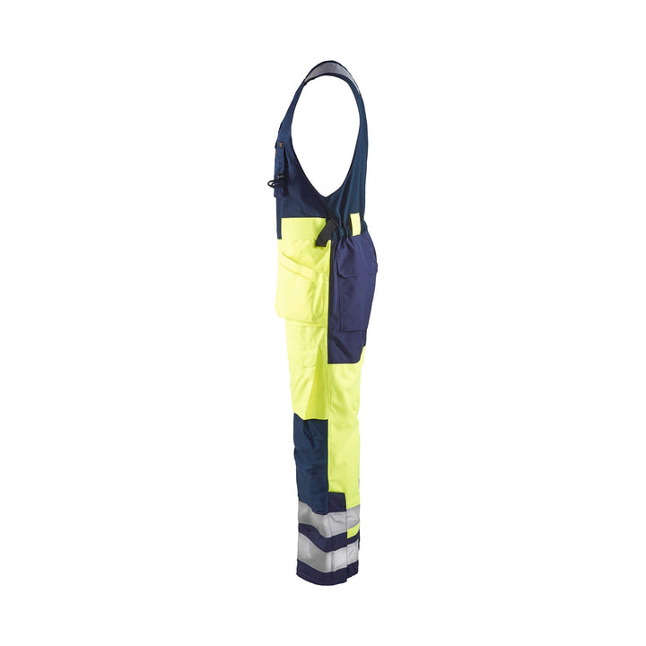 Blaklader 85041977 Hi-Vis Sleeveless Winter Overalls Yellow/Navy Blue Left #colour_yellow-navy-blue